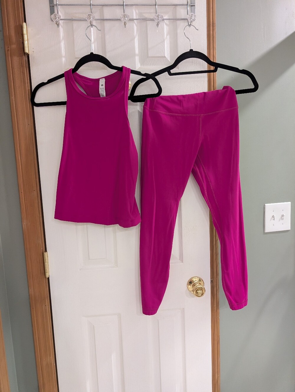 Women's Pink Lululemon Set  Active Tank and Leggings Set Size 6